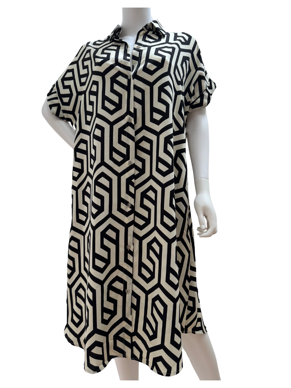 Geometric Black and White Resort Wear