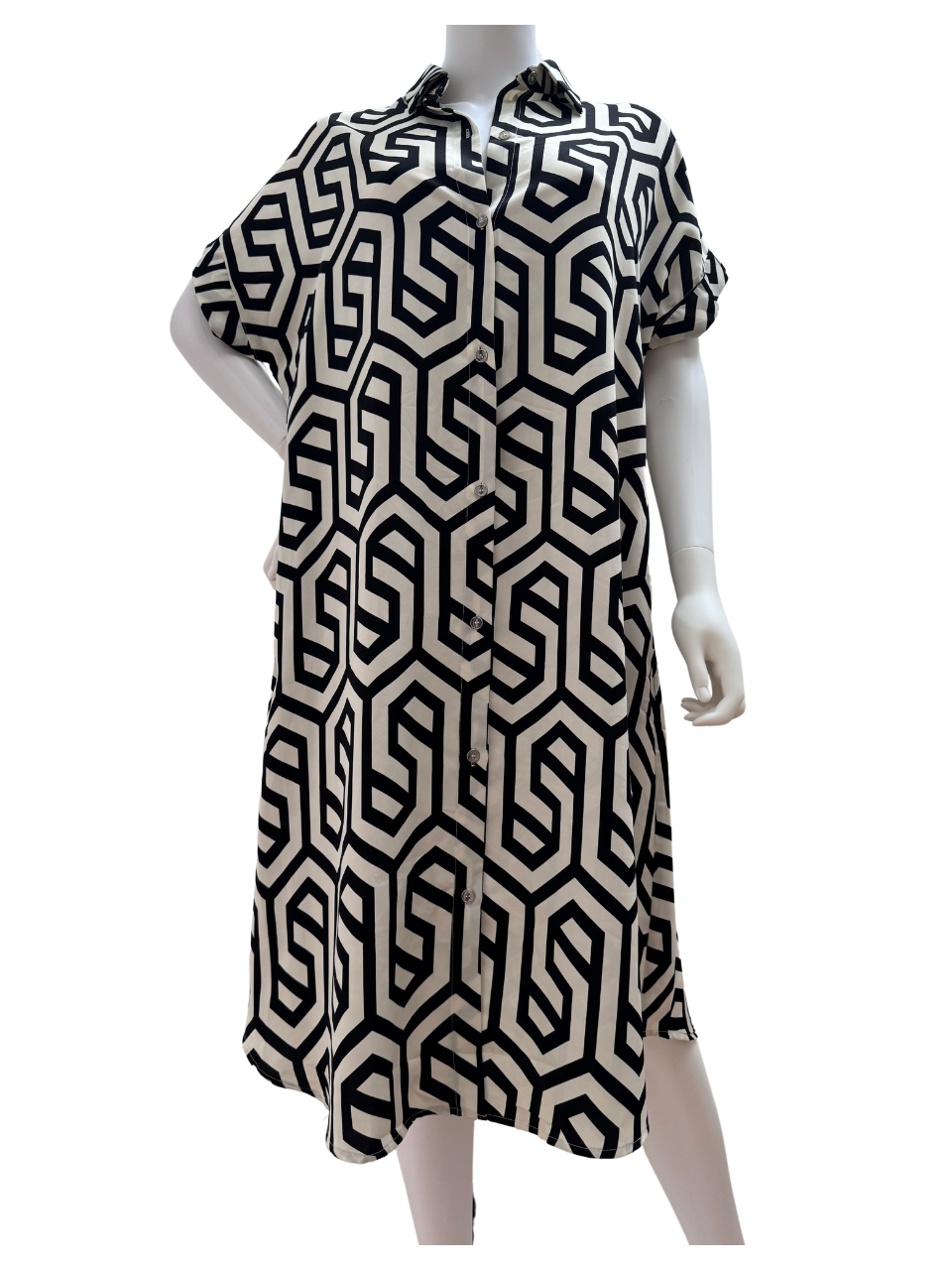 Geometric Black and White Resort Wear
