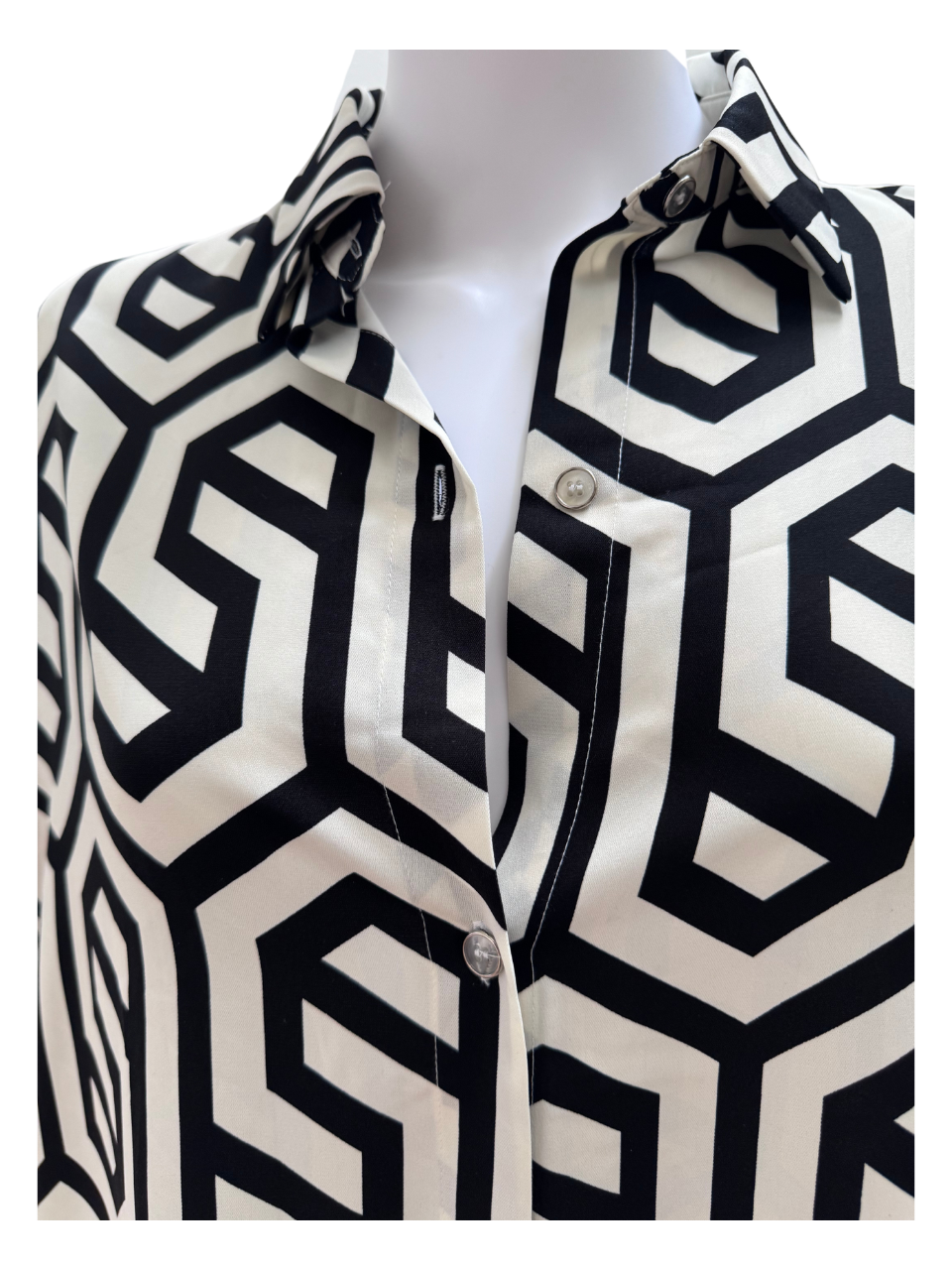 Geometric Black and White Resort Wear