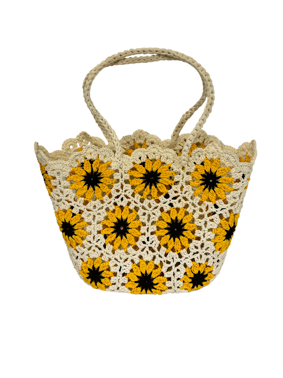 Sunflower Raffia Carry-All Bag