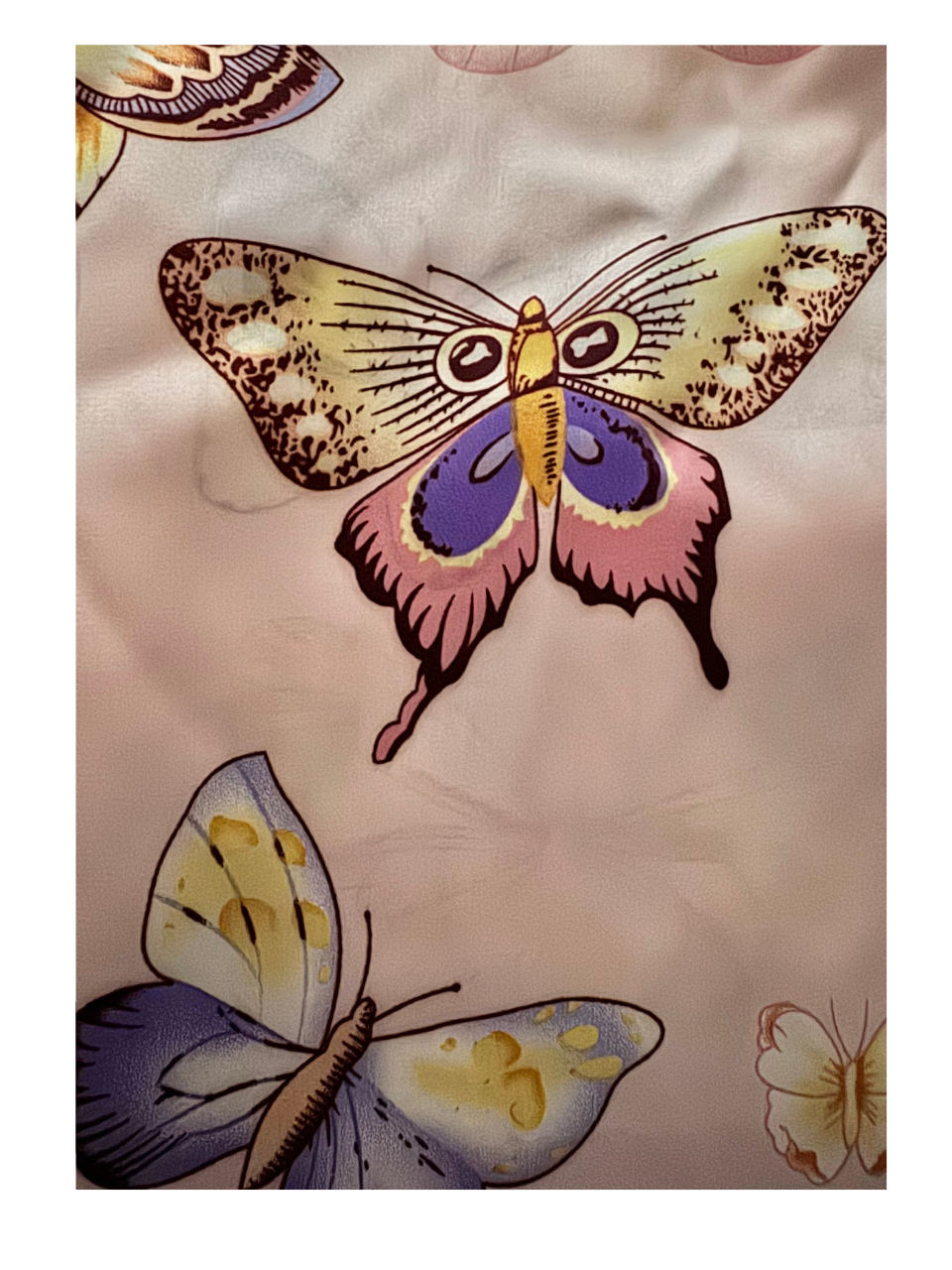 Pink Butterfly Print Scarf