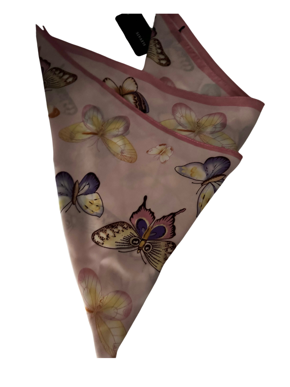 Pink Butterfly Print Scarf