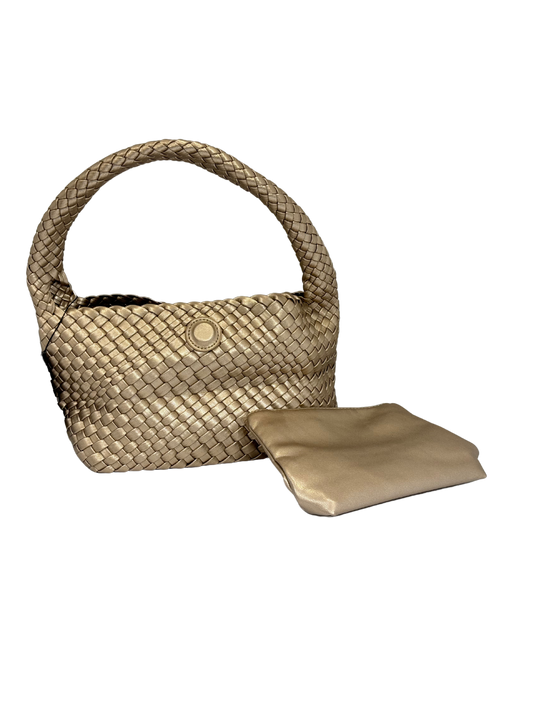 Vegan Leather Woven Bag with Matching Catch-All Purse